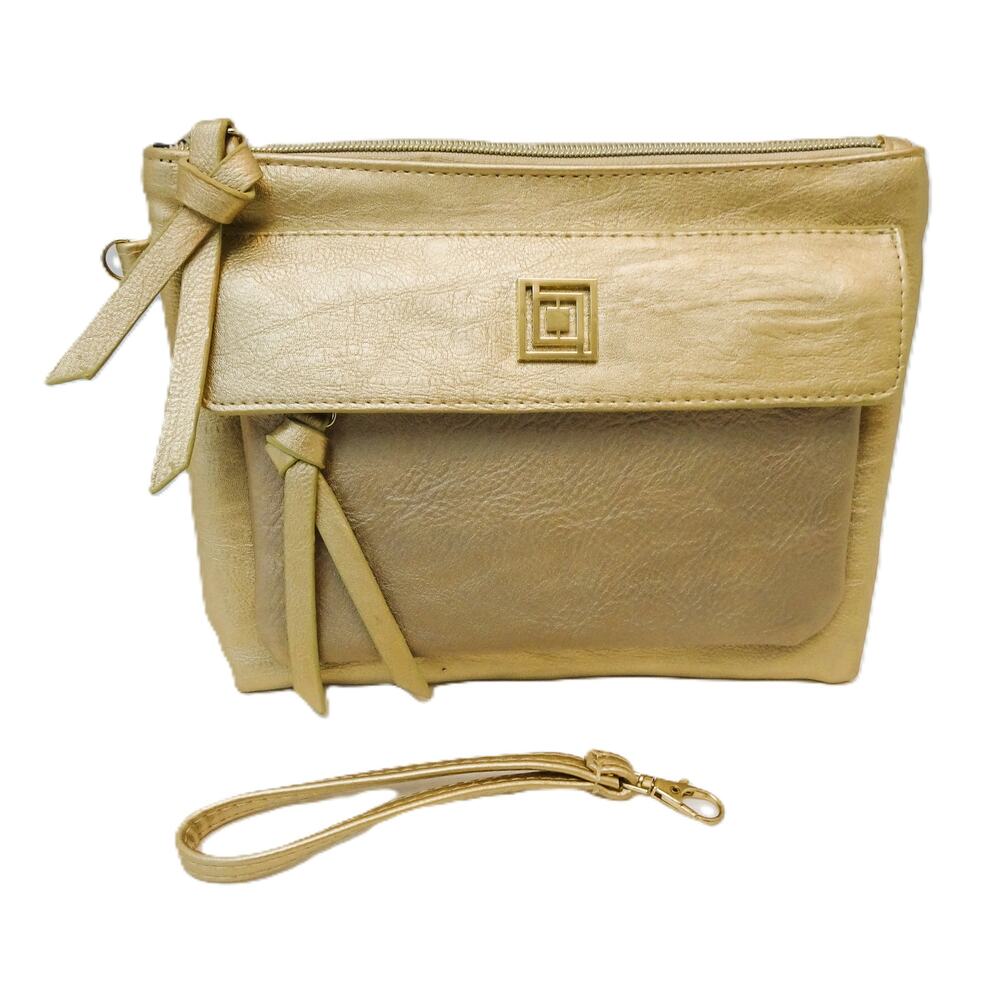 Liz Claiborne Phone Charging Clutch/Wristlet Gold Tones